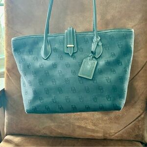 Dooney & Bourke Black Vintage Monogram Canvas Tote